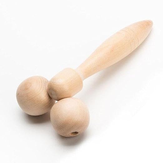 Hand Massage Tools - Natural Wood - Massage Roller and Massager for Body, Foot, Hand, Back, Head, Face - Anti Cellulite & Relax Muscles